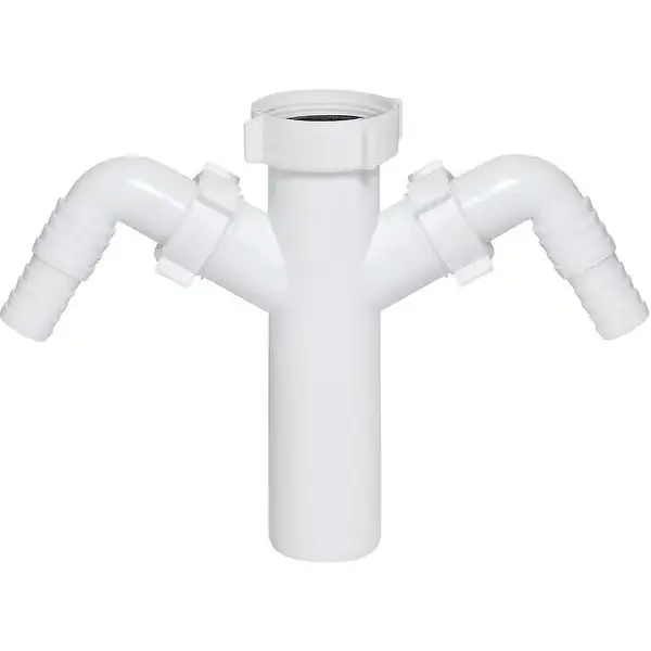 Avløpsrørtilkobling med dobbel oppvaskmaskintilkobling 1 1/2 " BSP x 40mm