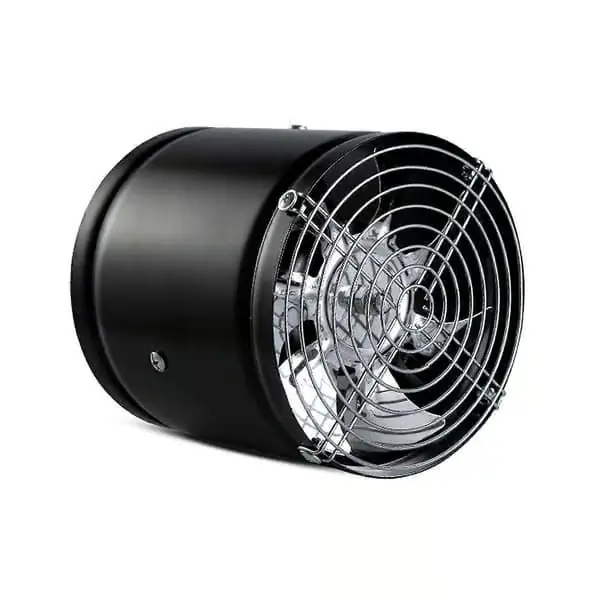 Multifunksjonell Kjøkkenvifte med Beskyttelsesgitter - Kraftig og Stillegående Ventilator - Aluminium Svart 8 Svart 8 Black 8