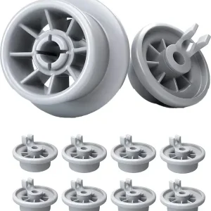 Oppvaskmaskinhjul, 8-pakning plast erstatningshjul for Bosch Siemens Neff 165314 nedre kurver, grå