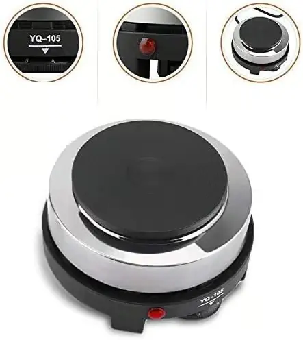 220V 500W Mini Elektrisk Grillplate, Bærbar Varmeplate, Elektrisk