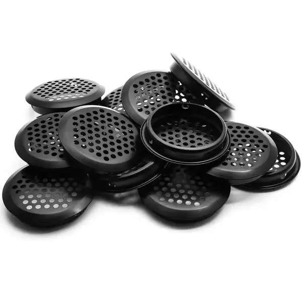 20 stk 53 mm/2 " lufteventiler runde takfotventiler, sirkulær takfotventil i rustfritt stål, nettinghulljalusi for kjøkken, bad (svart)