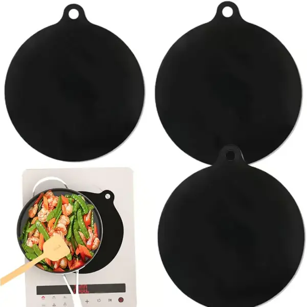 Induksjonskoketopp Beskyttelsesmatte – Glassfiber og Silikon, Gjenbrukbar Non-Stick Matte (Sett med 3)