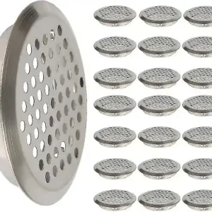 50 stk. luftventilgitter i rustfritt stål, ventilasjonshull, ventilasjonsgitter, rundt luftventilgitter, ventilasjonsventil, insektsnett, ventilasj...