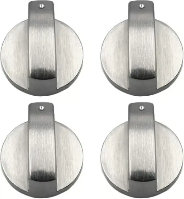Gasskomfyrknotter, 4 stk, Metall, Akseldiameter på 6 mm