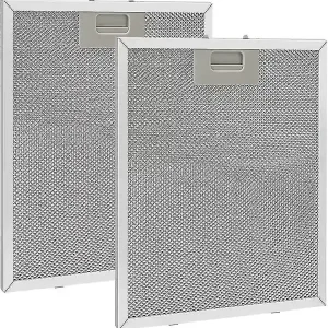 2 stk. Metallfettfilter til kjøkkenhette 320x260mm, Mesh Filter Kjøkkenhette Tilbehør til Kjøkkenhetter - Sølv (FMY)