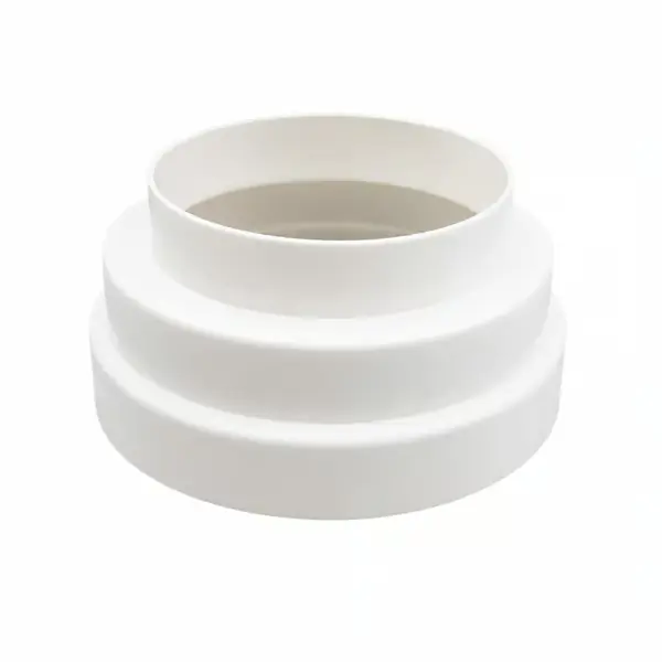 Kanalreduksjonskobling, hvit, 120-160 mm justerbar, plast, for ventilasjonssystemer