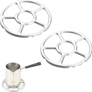 2 stk. Gassreduserere for Kokeplate Grytestøtte Reduseringsring Gassring Reduseringsplate Underplate for Gasskokeplate Støtte Kaffe- og Melkekanner...