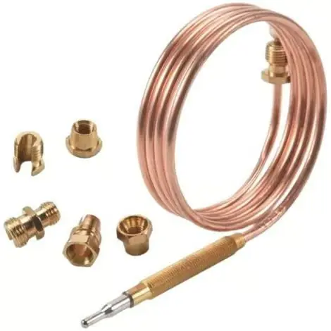 Universell termoelement for gasskomfyr med 5-delt sett med muttere, erstatningsadapter for brennervarme
