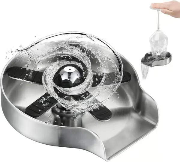 Glasskyller, koppskyller for vask, kjøkkenvask glasskyller, med 360 rotasjon