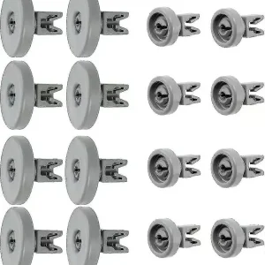 Spares2go Kurvhjul til Ikea DW60 RDW60 oppvaskmaskin (8 øvre hjul + 8 nedre hjul)