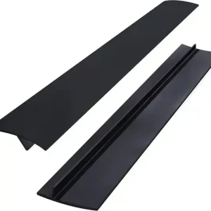 Gap Cover 53 cm Silikon Kjøkkenspaltefyller Spissbeskyttelse for Komfyr Benkeplate Ovn 2 Deler Svart