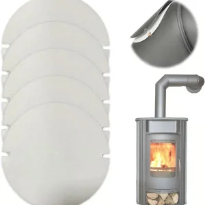 5 stk. Ovnsrørpakninger, Motstår Ekstreme Temperaturer, Passer til Ovnsrørklaffer og Inspeksjonsluker, for å Forhindre Røyklekkasje, 155*2mm