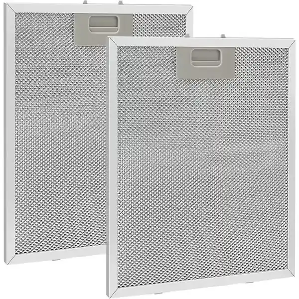 Sett med 2 fettfiltre i metall 320x260mm – Aluminium og rustfritt stål – Enkel å rengjøre – Kompatibel med kjøkkenhetter