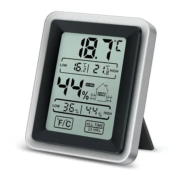 Hygrometer Innendørs Termometer Temperatur Fuktighetsmonitor Indikator Høy Nøyaktighet LCD-Skjerm Lettlest Bærbar for Kontor Kjøleskap Garasje Hjem