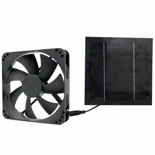 50W solcellepanel drevet vifte miniventilator for kjæledyr/hundehus, hønsehus, drivhus