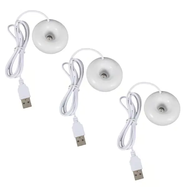 3X Hvit donut luftfukter usb kontor skrivebord mini luftfukter bærbar