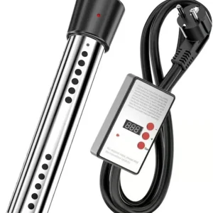 Bærbar nedsenkningsvannvarmer 1500W med timer og automatisk avslåing, 304 rustfritt stål for badekar, basseng, camping, innendørs og utendørs