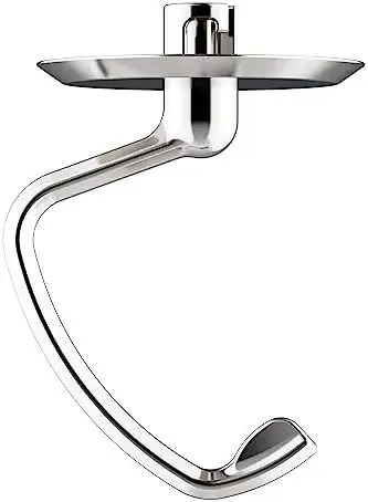 Polert eltekrok i rustfritt stål for KitchenAid kjøkkenmaskin, passer til 4,5-5 Qt tilt-head kjøkkenmaskin for KitchenAid deig