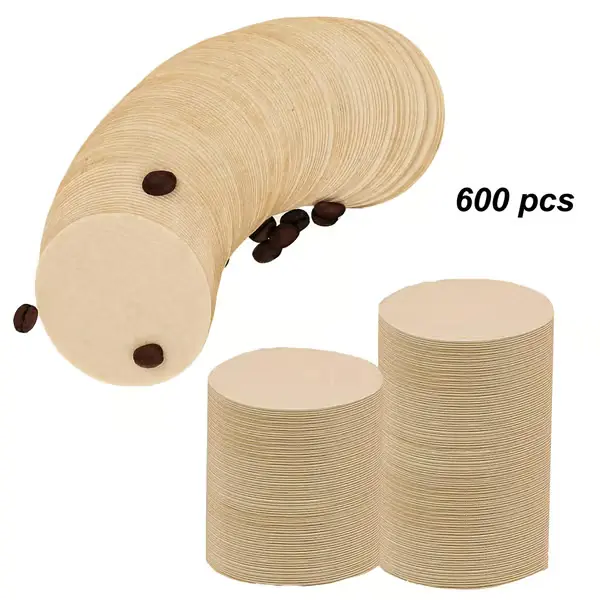 Ublekede kaffefilterpakker Laicky 600 stk. ublekede kaffefilterpapir runde