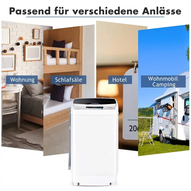 Bærbar 4,5 kg toppmatet vaskemaskin med 10 programmer