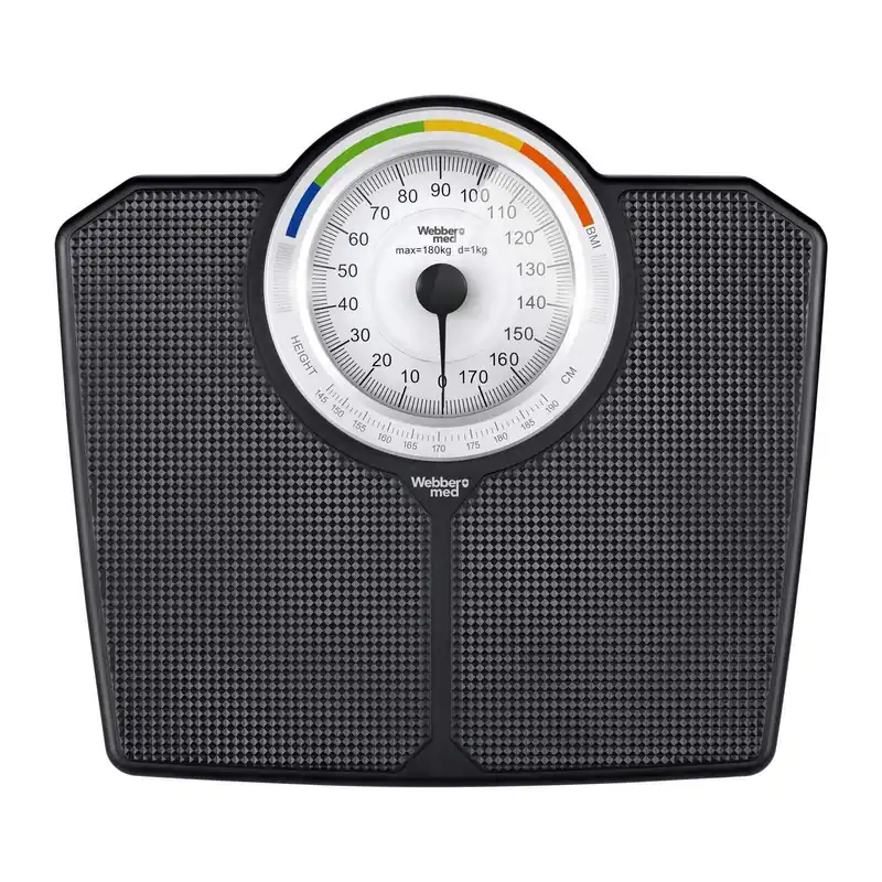 Mekanisk badevekt, 180 kg kapasitet, svart