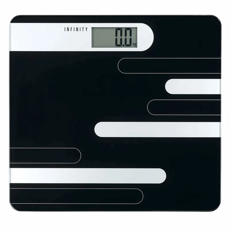 Digital badevekt, 180 kg kapasitet, svart/sølv