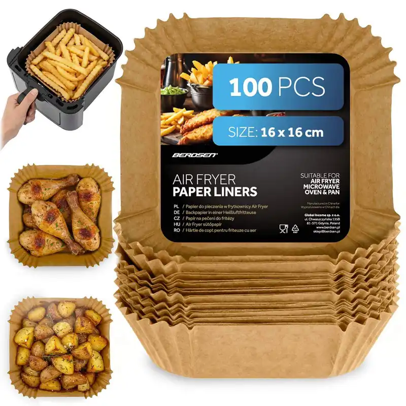 Bakepapir til airfryer, 16 cm, 100-pakning