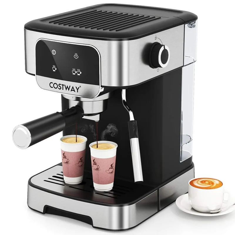 Espressomaskin 20 bar, 1200 W med melkeskummer