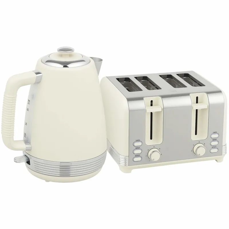Vannkoker- og brødristersett, 1,7 l, 2200 W, 4 spor, 7 bruningsnivåer