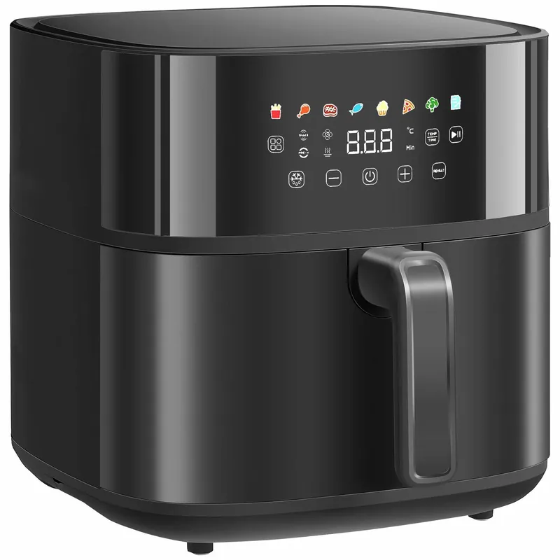 Air Fryer, 8L, 8 programmer, LED-skjerm, Sort