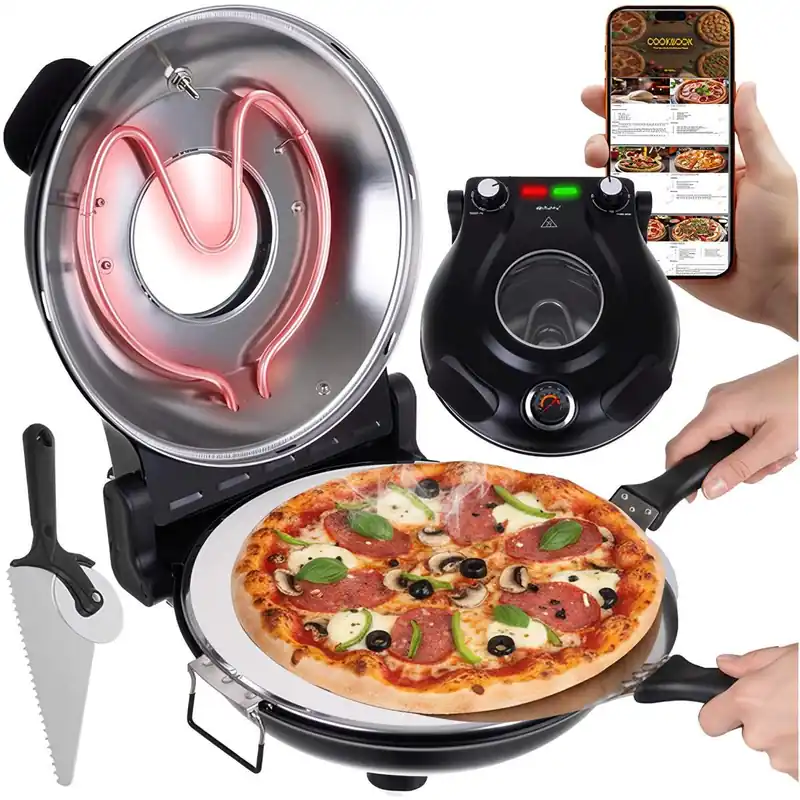 Elektrisk pizzaovn med keramisk stein – 450°C Maks varme