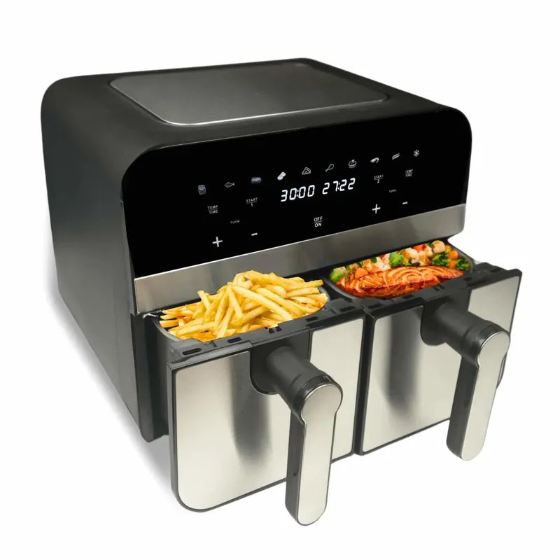 Comfy Nest CN-AFD45NS 2400W Double Basket Digital S/S Airfryer - 9L