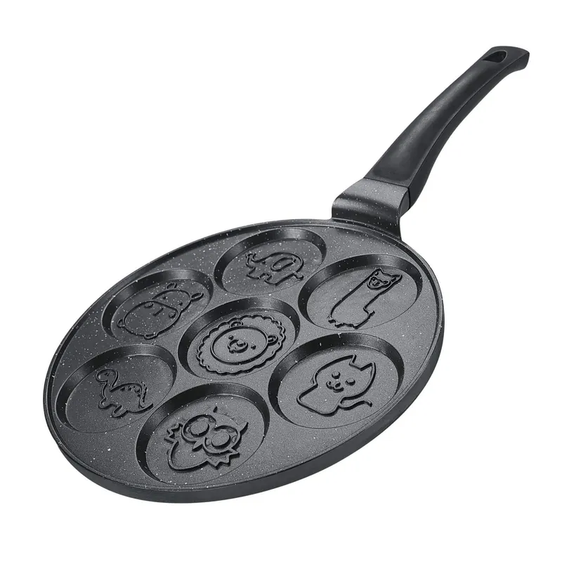 Herzberg HG-CP267ANL 26 cm marmorbelagt pannekake og crepepanne - 7 søte dyr