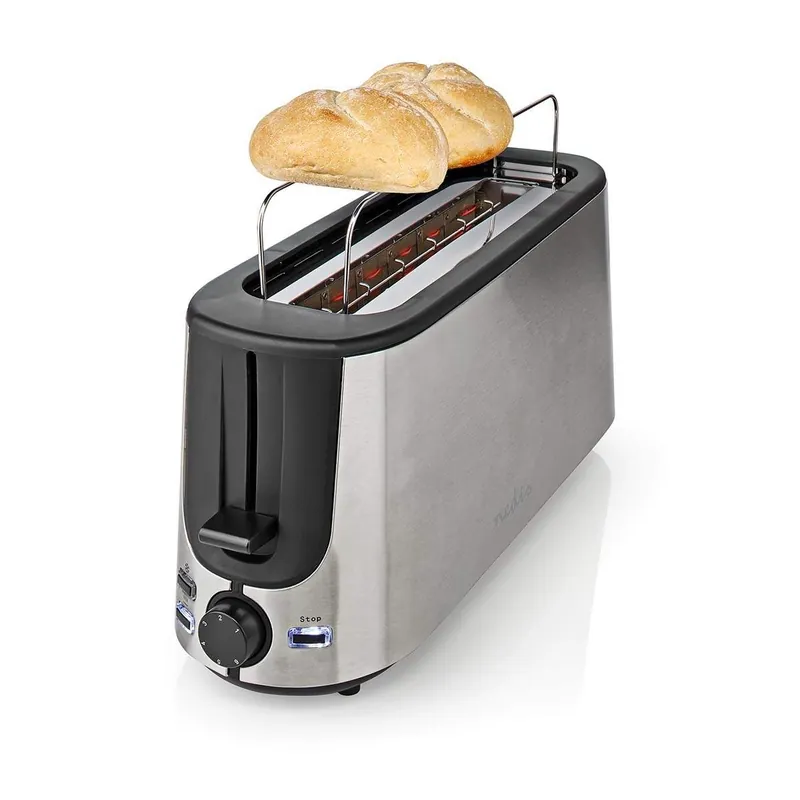 Brødrister Rustfritt stål serien 1 Spor Browning nivåer 6 Avrimingsfunksjon Bun rack Aluminium