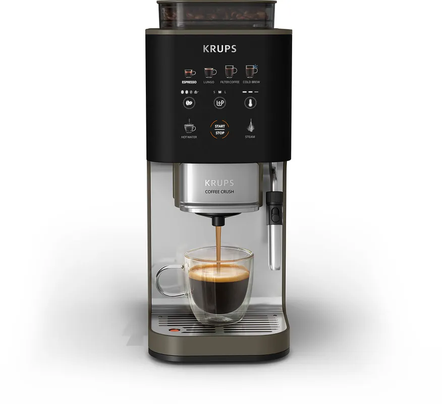 Helautomatisk espressomaskin med innebygd kvern