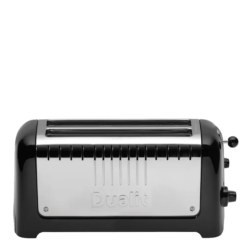 Lite brødtrister lang 4 skiver blank svart