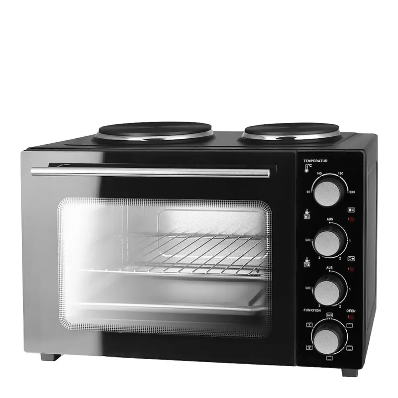 Ovn med to kokeplater 3200W 32L svart